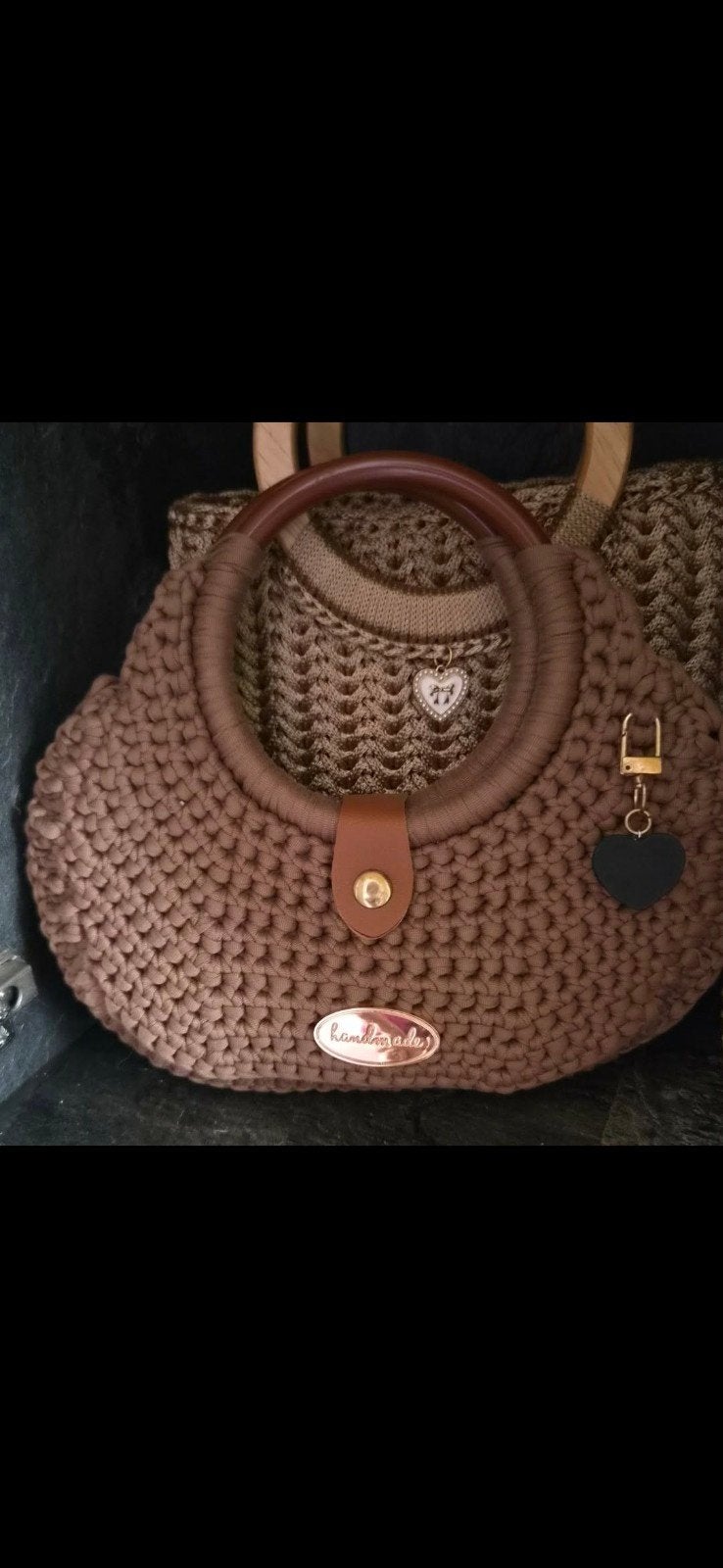 sac fait main au crochet, Enlèvement ou Envoi, Neuf, Brun, Sac à main