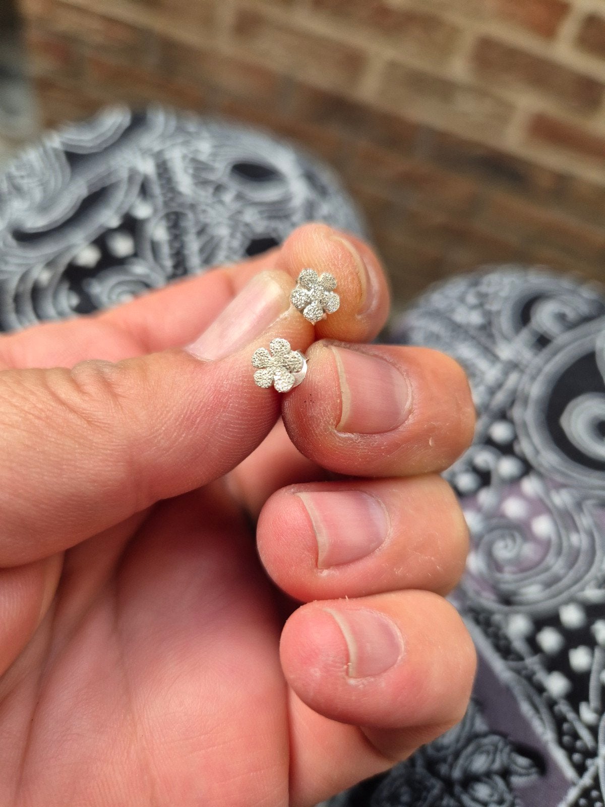 Vintage zilveren mini meisjes oorbellen, Enlèvement ou Envoi