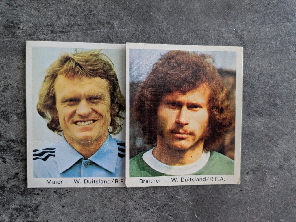 FOOTBALL RIZLA GUM WORLD CUP 74 FOOTBALL 2X MAKER BREITNER, Envoi, Comme neuf