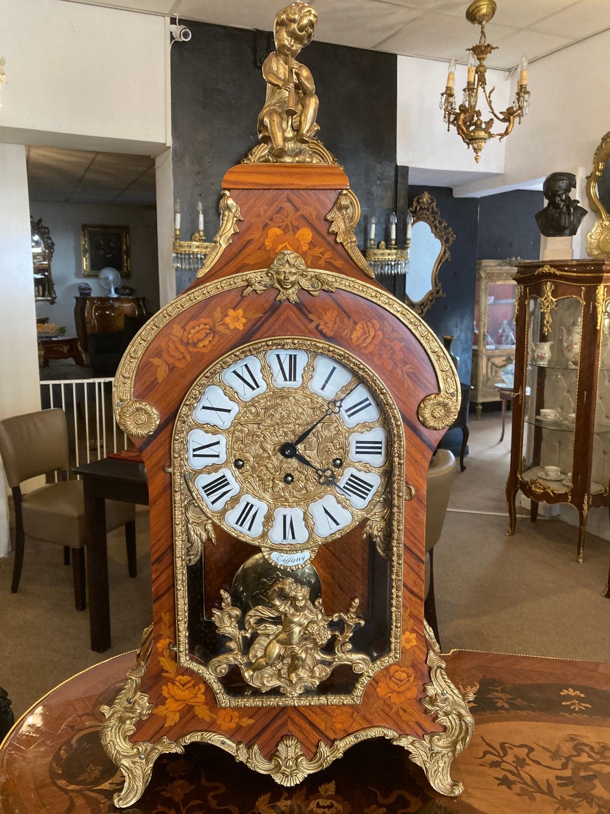 Marqueterie boulle klok Westminster 78 cm hoog, Enlèvement