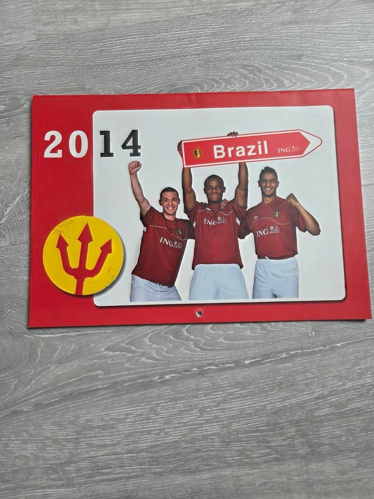 Calendrier Diables Rouges 2014, Divers, Enlèvement ou Envoi, Calendrier annuel, Utilisé