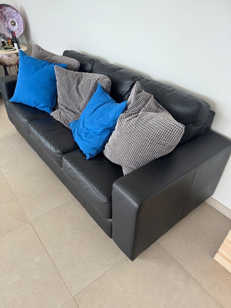 2 canapés IKEA noirs, Leather sofas, 200 à 250 cm, Enlèvement, Utilisé