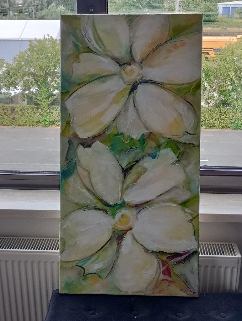 Origineel schilderij prachtige margrieten, Antiquités & Art, Art | Peinture | Moderne, Enlèvement, Autres matériaux, Édition limitée