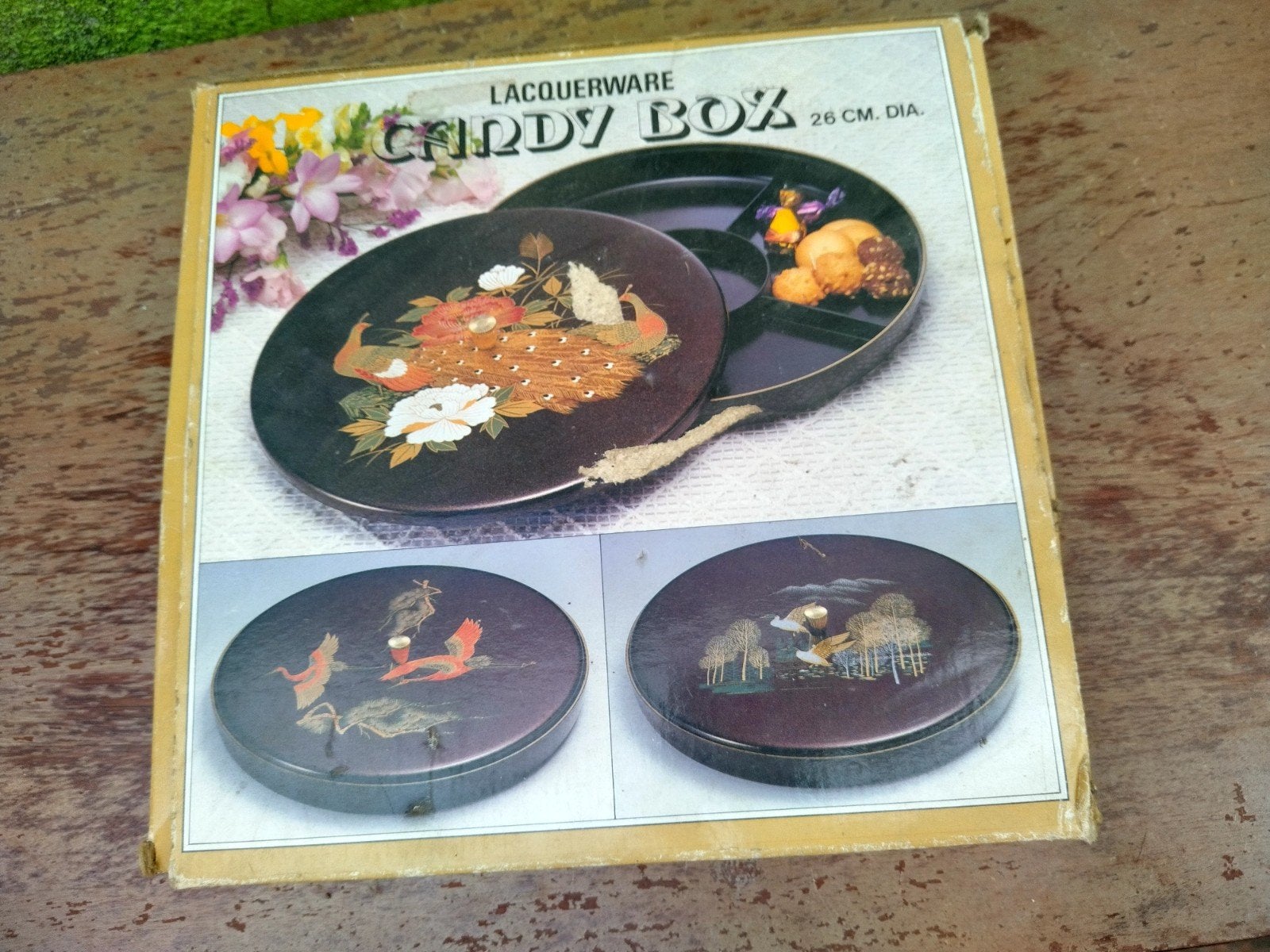 Prachtige Vintage Japanse Lakwerk Snoepdoos (26 cm), Ophalen of Verzenden