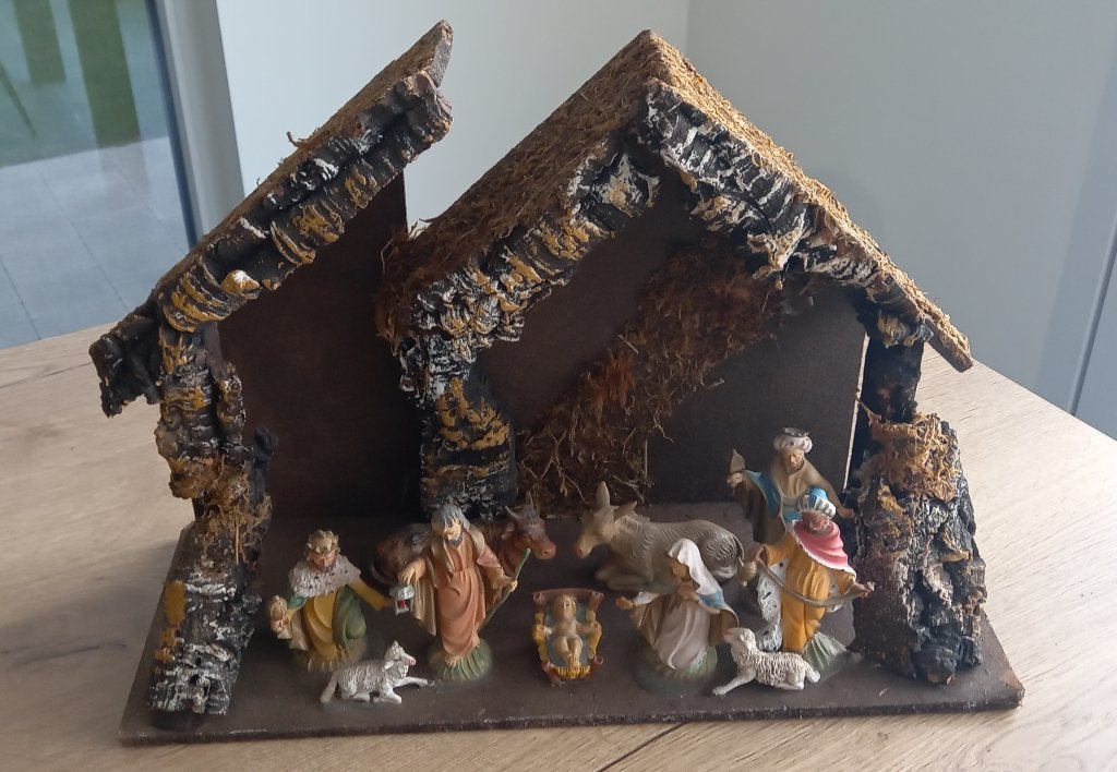 Crèche complète 48 x 38 cm, Divers, Enlèvement ou Envoi, Utilisé