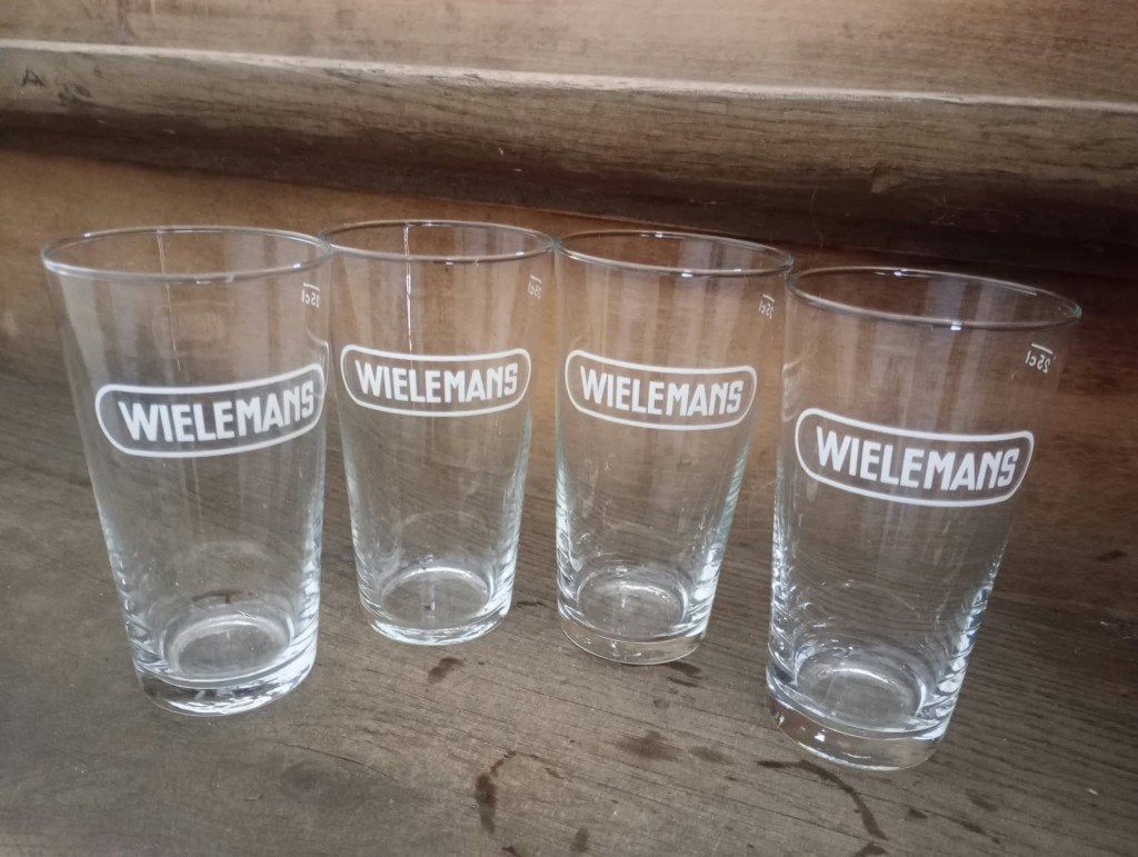 Brasserie bière lot 4 verres Wielemans, Collections, Enlèvement ou Envoi, Comme neuf, Verre ou Verres, Autres marques