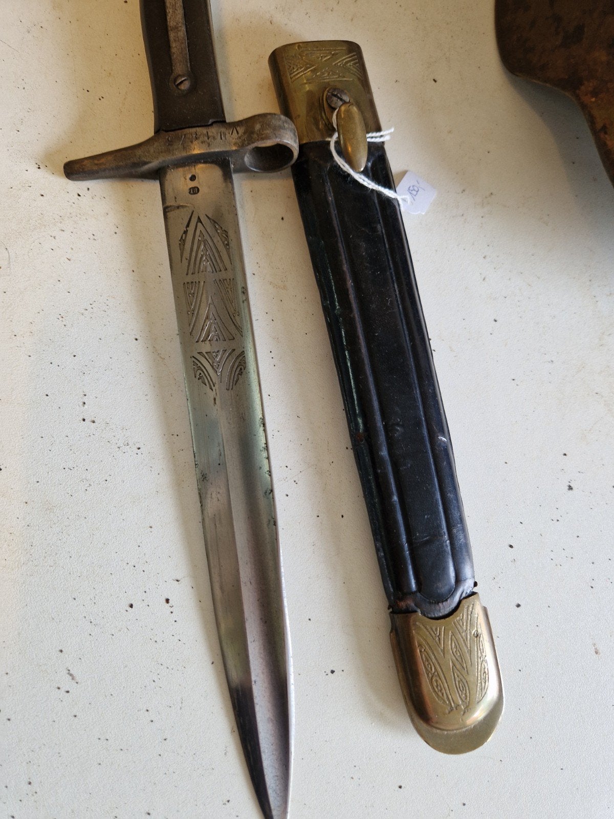 ww2 bajonet met schede Italie, Verzamelen, Ophalen of Verzenden