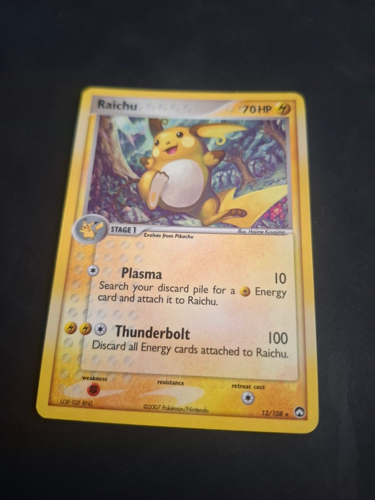 Carte Pokémon Raichu 12/108 Holo - Comme neuve, Enlèvement ou Envoi
