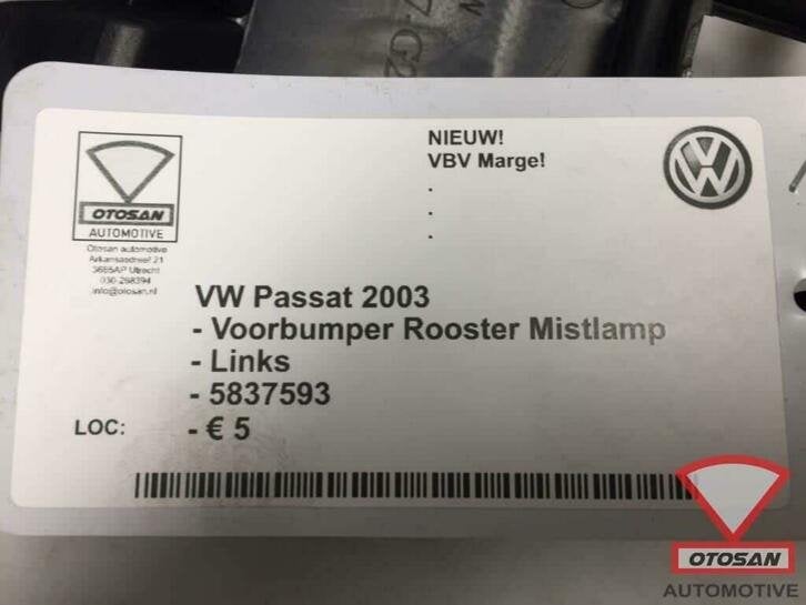 vw passat 2002 grille de pare chocs avant antibrouillard gau, Autos : Pièces & Accessoires, Neuf, Pare-chocs, Volkswagen, Volkswagen AG