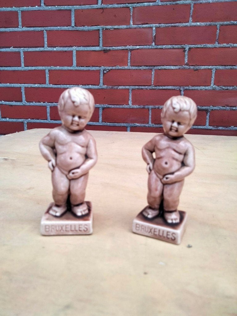 1950s 60s vintage zout en peper Manneke Pis keramiek, Verzamelen, Ophalen of Verzenden, Huis en Inrichting
