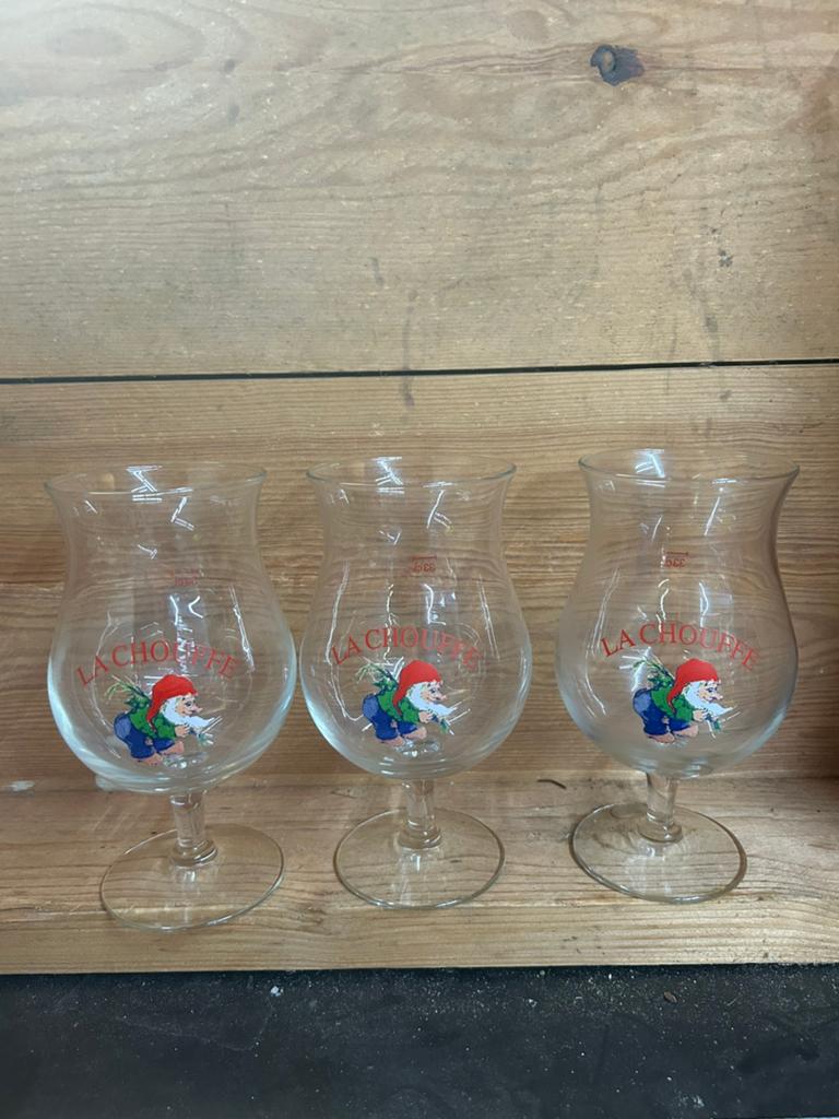 Oudere la chouffe glazen, Ophalen of Verzenden, Zo goed als nieuw, Glas of Glazen