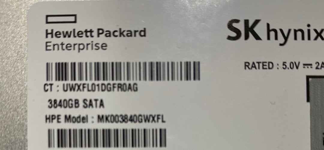 Hewlett Packard HPE MK003840GWXFL 3.84TBSATA Mixed Use 6Gbps, Computers en Software, Harde schijven, Ophalen of Verzenden, Refurbished