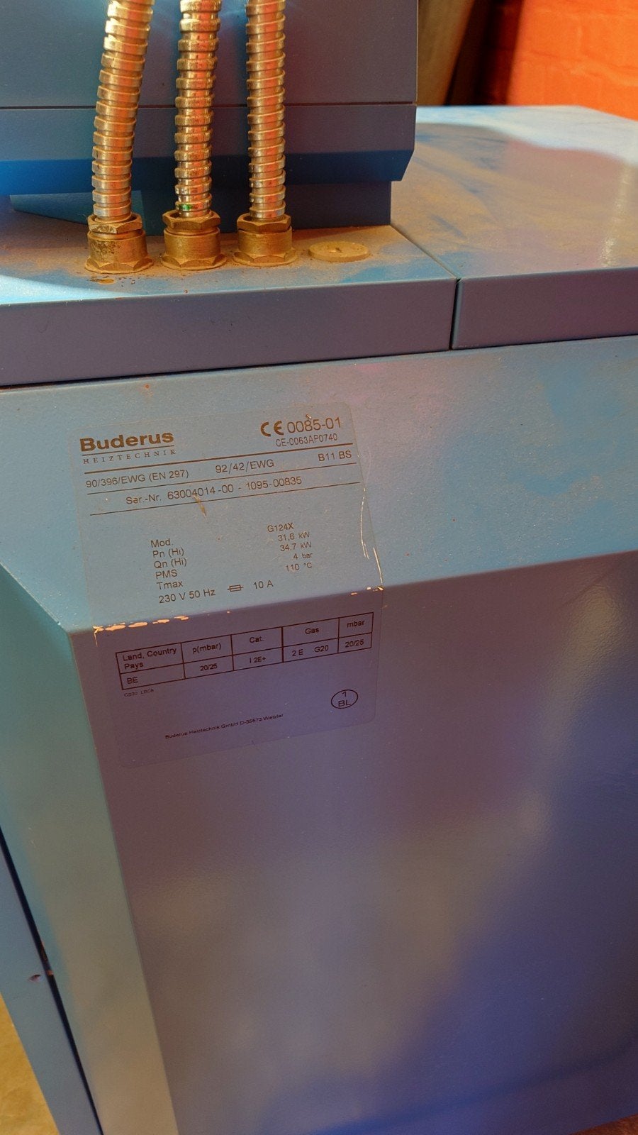 Buderus Logano G124, Bricolage & Construction, Chauffe-eau & Boilers, Enlèvement, Utilisé, Gaz naturel, Plus de 10 ans