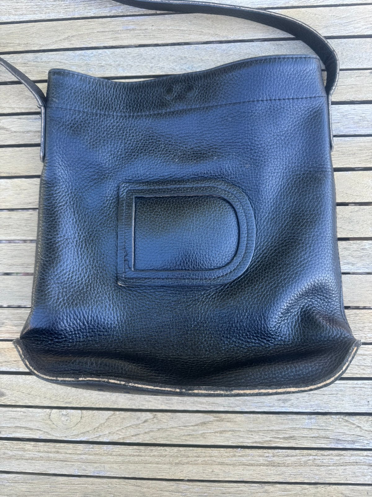 Delvaux Le Pin handtas zwart leder + Stofzak - Vintage staat, Ophalen of Verzenden, Gebruikt, Zwart, Handtas