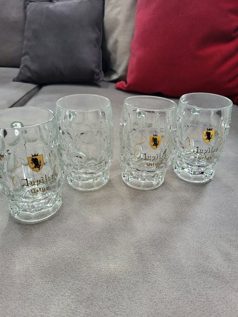 Quatre chopes Jupiler Urtyp, Enlèvement, Comme neuf, Verre, Verre ou Verres