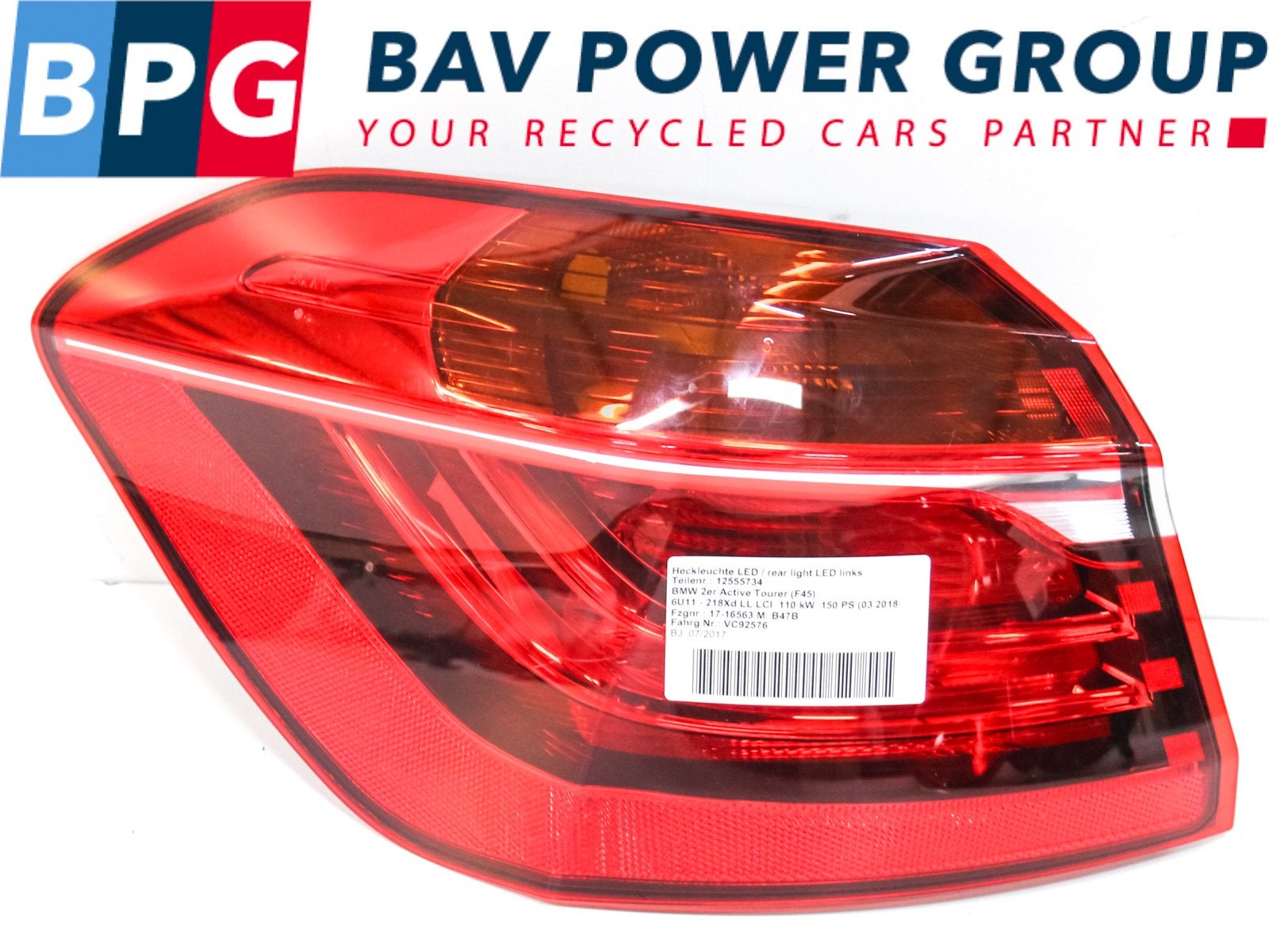 ARRIÈRE ENSEMBLE FEUX ARRIÈRES GAUCHE BMW (63217491335), Utilisé, BMW, Petuelring 130
80809  München, DE, Bayerische Motoren Werke AG