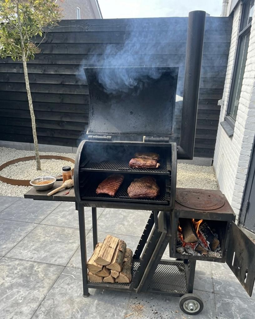 Unieke Texas BBQ Smoker, Jardin & Terrasse, Barbecues au charbon de bois, Enlèvement, Utilisé