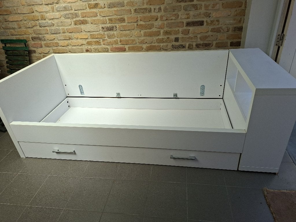 kinderbedje, Ophalen, 85 tot 100 cm, Zo goed als nieuw, Lattenbodem
