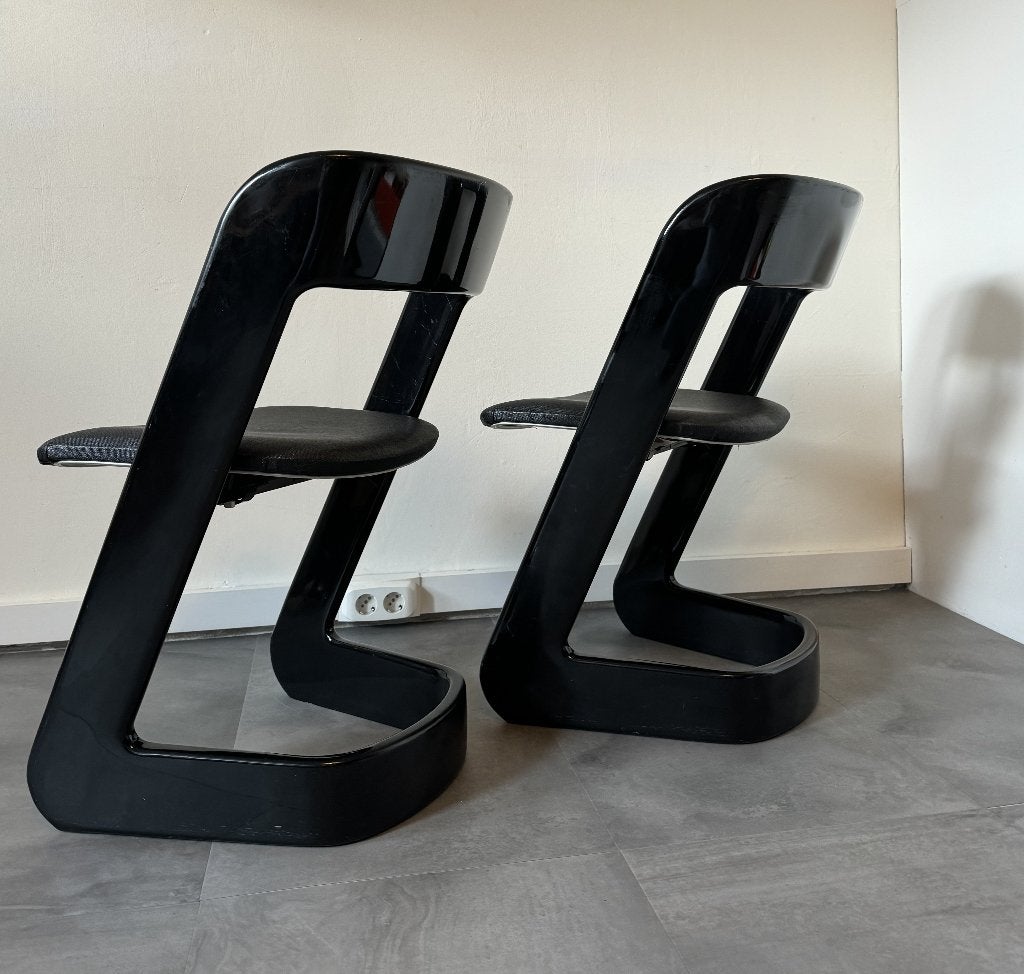 2 Peter Ghyczy stoelen "Lucy", Huis en Inrichting, Stoelen, Ophalen, Gebruikt, Twee, Zwart