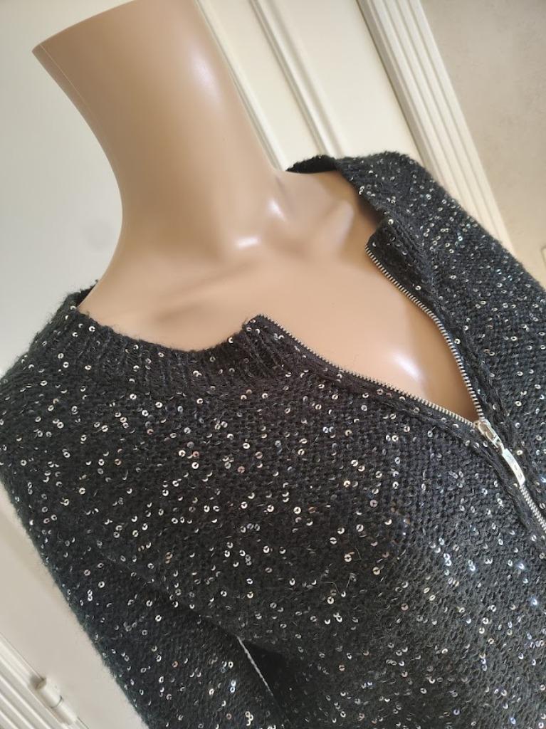 zwart feestelijk vintage truitje, Enlèvement ou Envoi, Comme neuf, Taille 34 (XS) ou plus petite, Noir