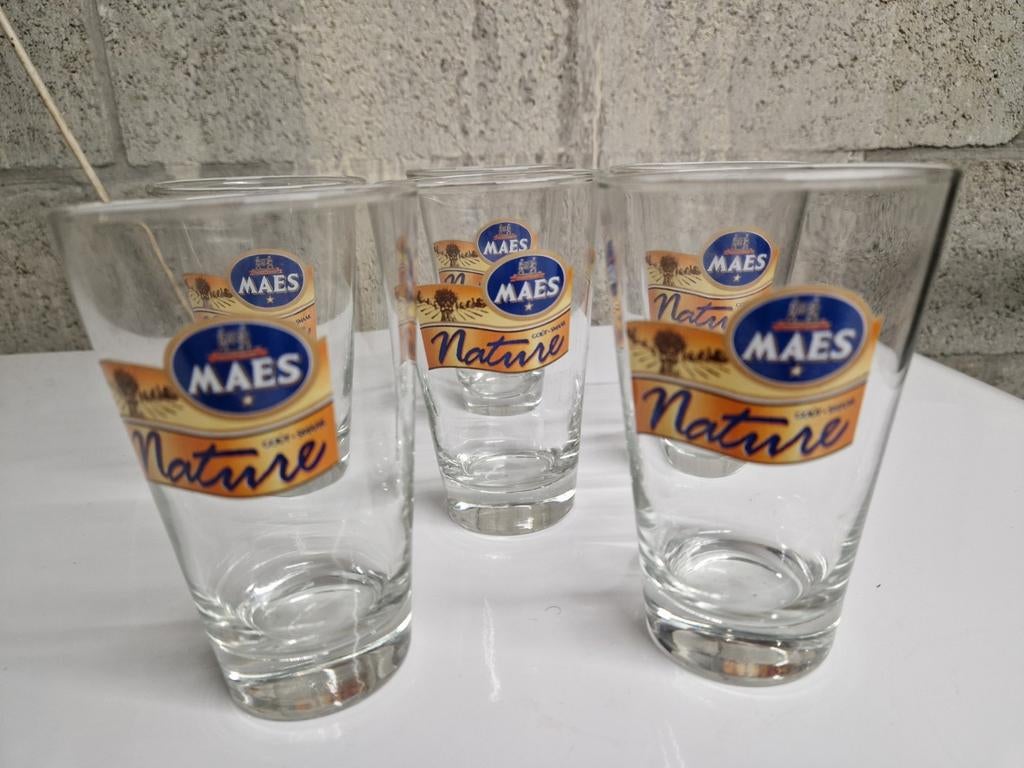 ENSEMBLE DE 6 VERRES À BIÈRE MAES NATURE, Collections, Verres & Petits Verres, Enlèvement, Comme neuf