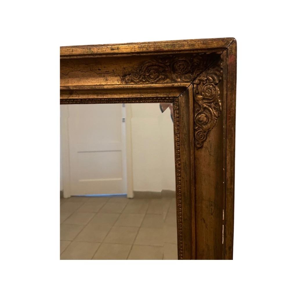 Grand Miroir Rectangulaire de Style Empire - 19ème, Enlèvement, Rectangulaire, 50 à 100 cm, 100 à 150 cm