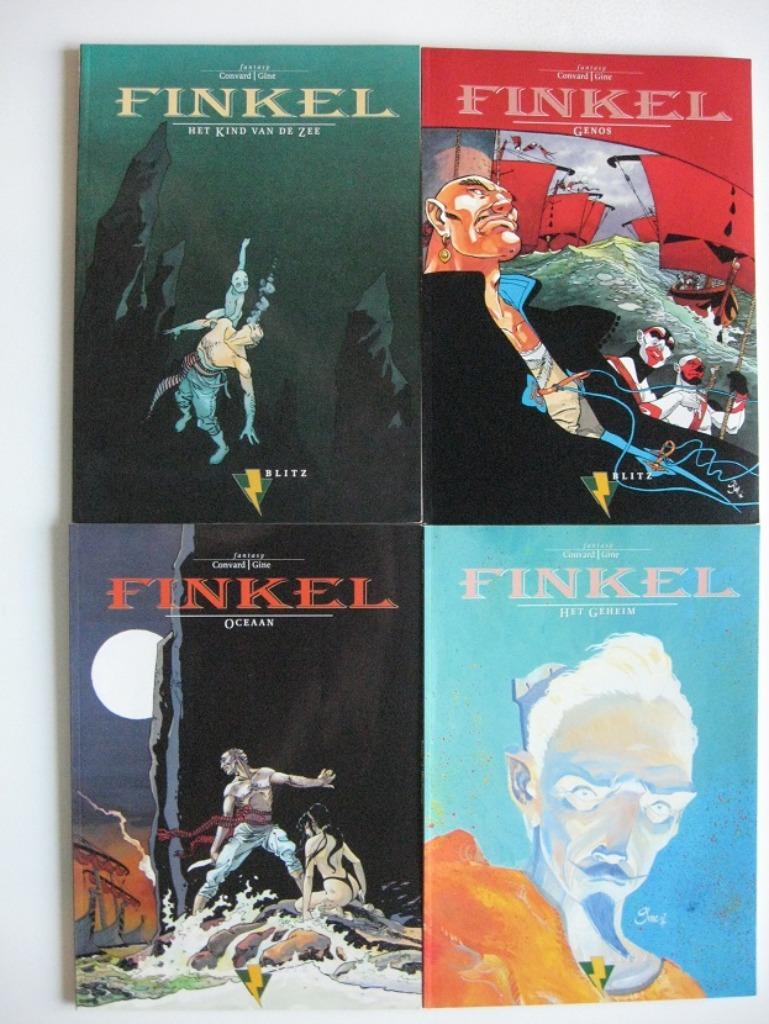 FINKEL  1 tot  4 – SC – 1ste druk – zeer goede staat, Boeken, Stripverhalen, Gelezen, CONVARD - GINE, Ophalen of Verzenden, Meerdere stripboeken