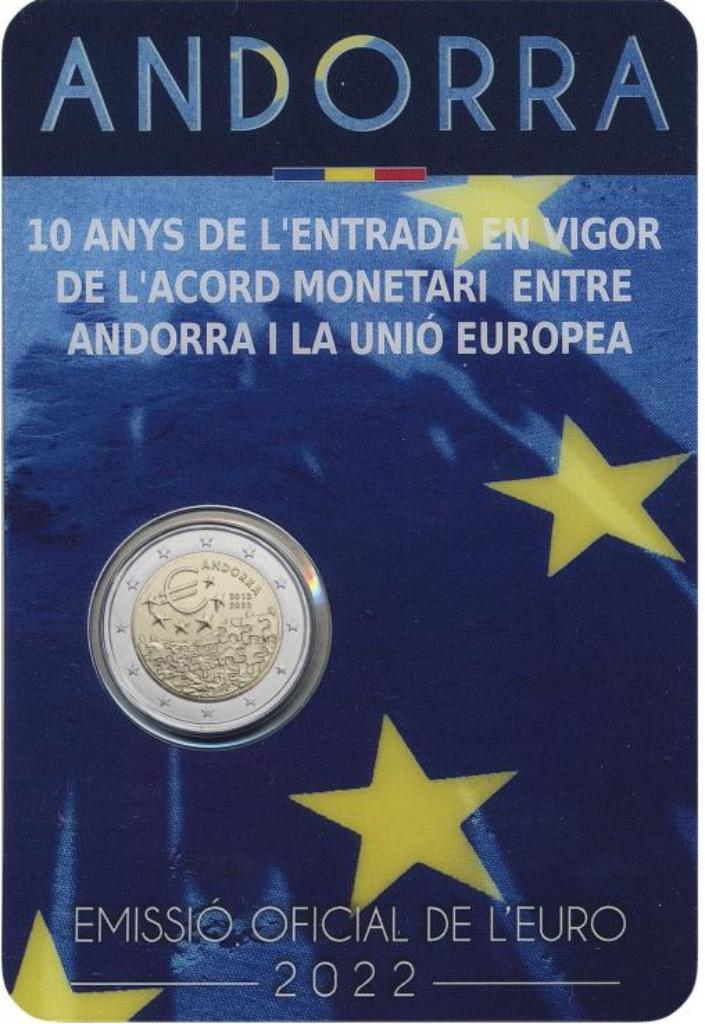 2 euros Accord monétaire de l'UE Andorre 2022, Enlèvement ou Envoi, 2 euros