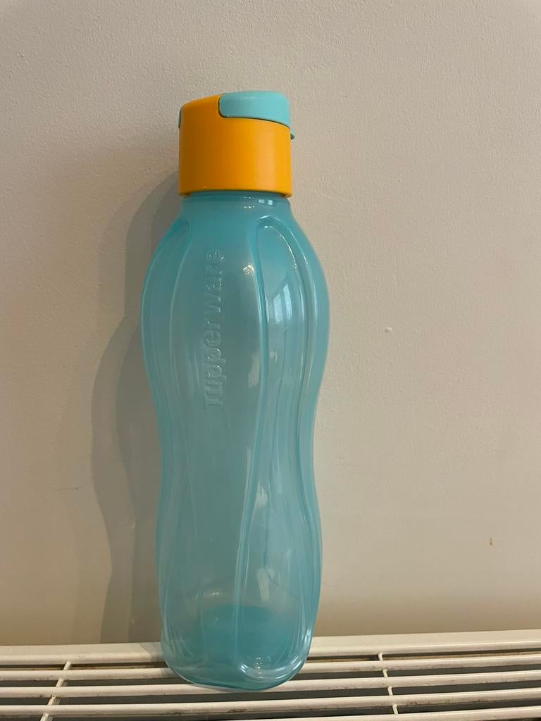 Tupperware ecofles / drinkfles blauw/oranje, 750 ml, Enlèvement ou Envoi, Comme neuf, Bleu, Autres types