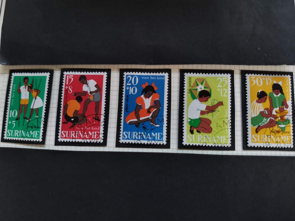 Suriname 1967 - kinderzegels - kinderspelen, Ophalen of Verzenden, Gestempeld