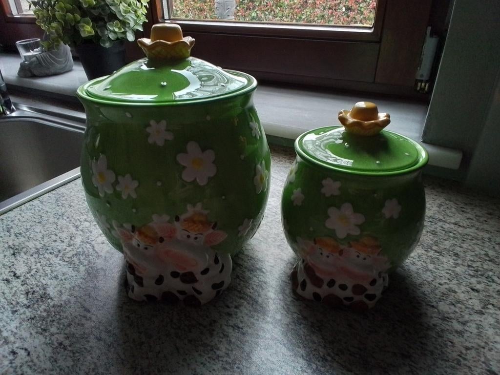 Pot à oignons et pot à ail vache, Maison & Meubles, Enlèvement ou Envoi, Comme neuf
