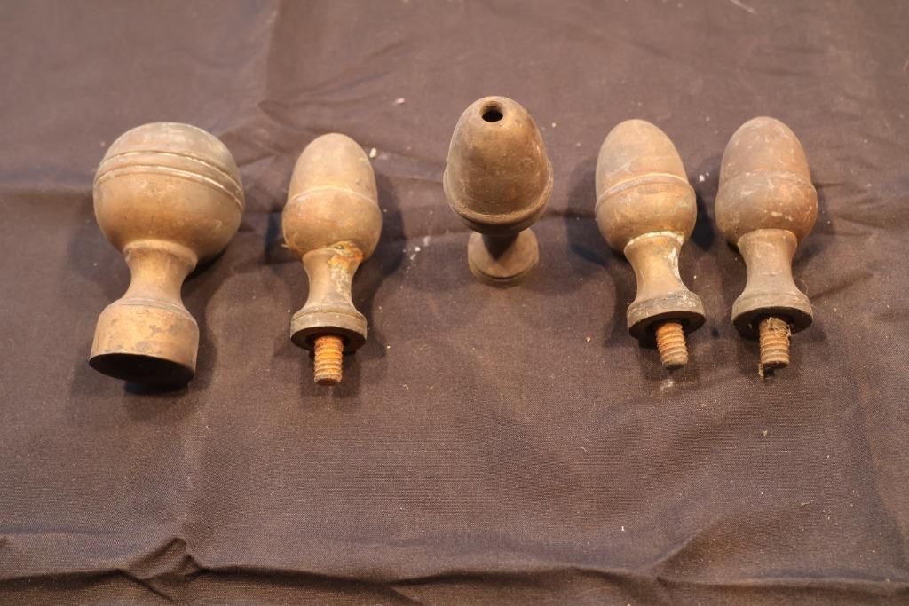 Embouts de tringles à rideaux anciens en bronze(?), Antiquités & Art, Curiosités & Brocante, Enlèvement ou Envoi