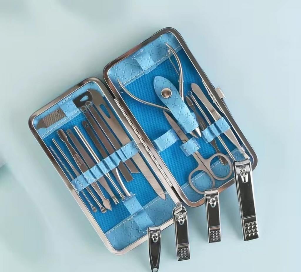 Set manucure/pédicure professionnel 19 pièces bleu, Electroménager, Enlèvement ou Envoi, Neuf, Soin des mains et des pieds