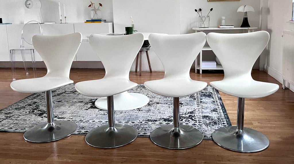 Lot de 4 chaises vintage, Maison & Meubles, Chaises, Enlèvement, Utilisé, Blanc, Quatre