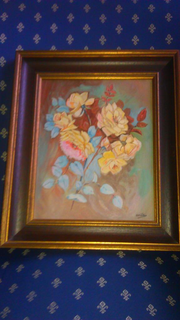 Bloemen stilleven schilderij, Ophalen
