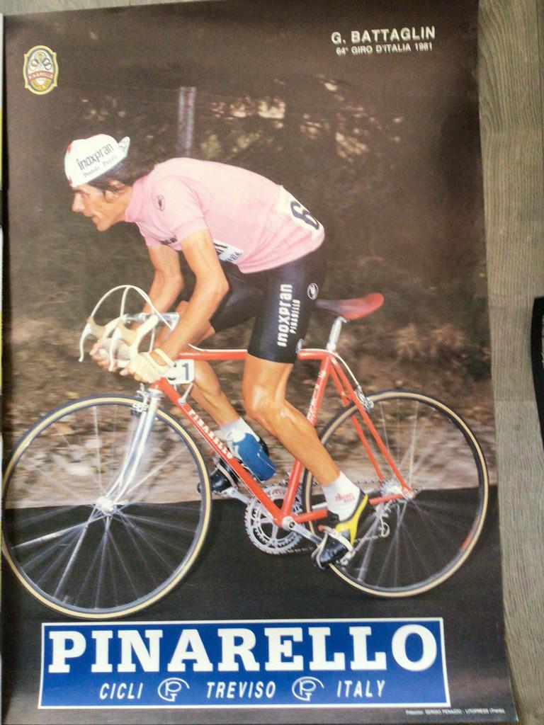 Wielerposter giro 1981 team pinarello  g battaglin, Envoi