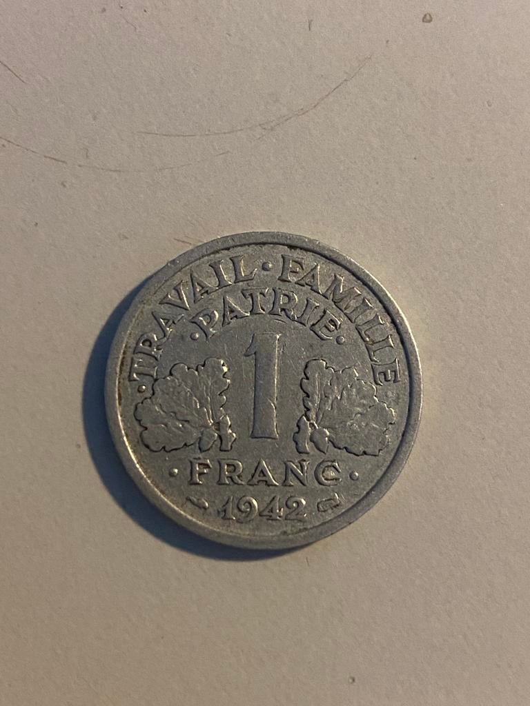 Franse munt van 1 Franc Labor Famille Patrie, zeer zeldzaam., Ophalen, Frankrijk, Overige waardes, Losse munt