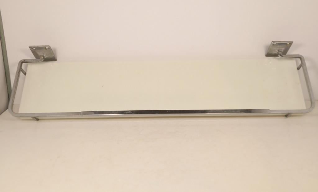 Tablette SDB en verre blanc et chrome, Enlèvement, Comme neuf, Chrome, Autres types