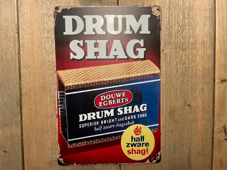 Reclamebord DE Drum Half Zware Shag 20x30, Verzenden, Zo goed als nieuw, Reclamebord