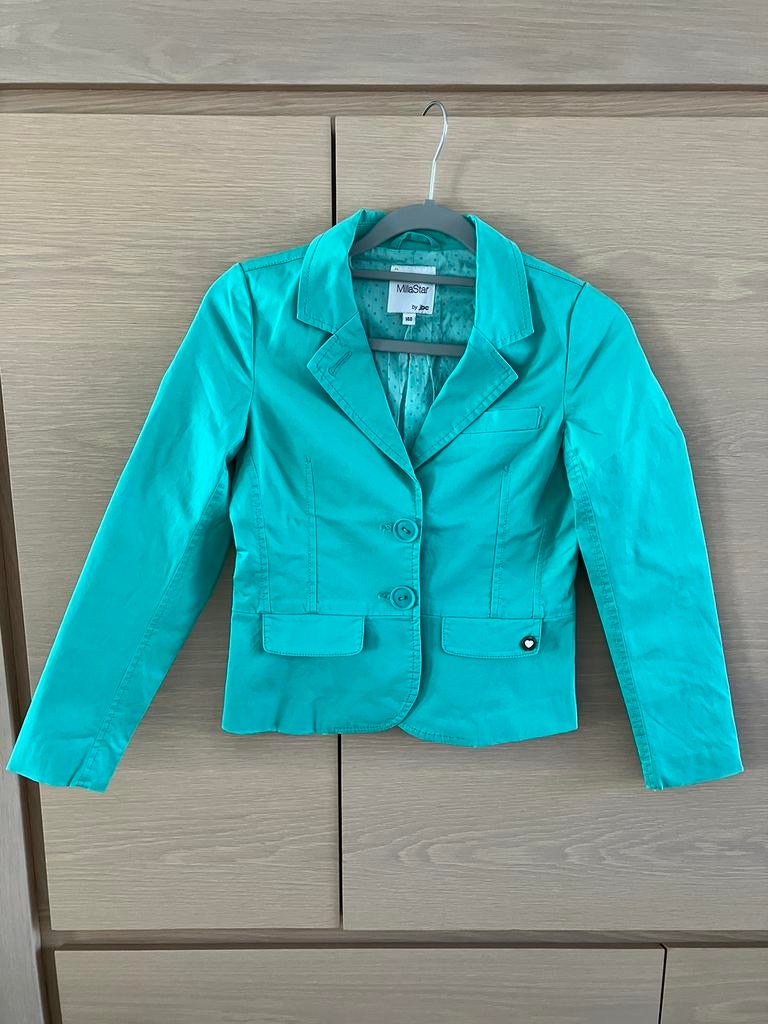 Groene blazer Milla Star (JBC) maat 140 (10 jaar), Enlèvement ou Envoi, Pull ou Veste, JBC, Comme neuf
