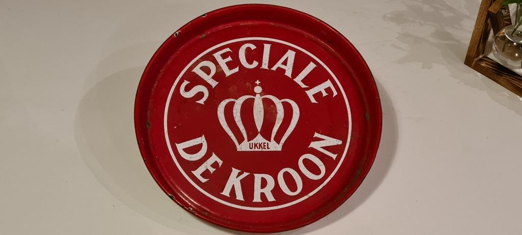 speciale de kroon ukkel Emaille plateau bierplateau, Ophalen of Verzenden