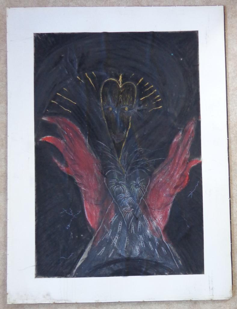 FRANKY CANE / FIGURATIE / OLIEVERF PAPIER / 132x98cm PANEEL, Enlèvement, Signé, Peinture à l'huile