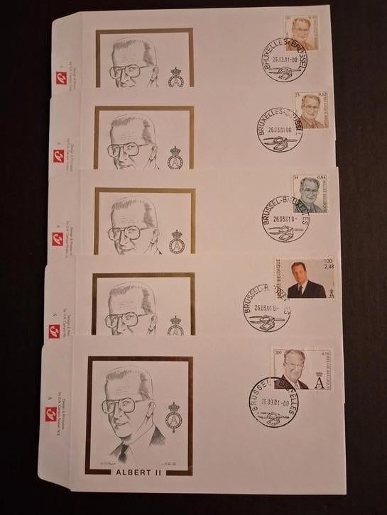 België: 8 FDC Koning Albert II- Europa- KUL - Zenobe, Met stempel, Verzenden, Europa, Gestempeld