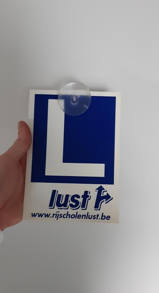 L-bord leren rijden voor auto (met zuignap), Ophalen of Verzenden