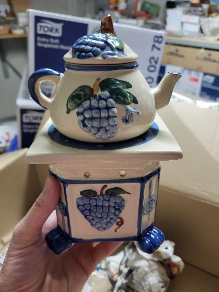 Theekannetje met warmer, Maison & Meubles, Cuisine | Vaisselle, Neuf, Enlèvement ou Envoi, Poterie rustique, Poterie