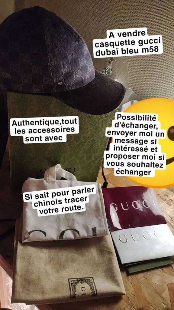 Casquette Gucci Dubaï bleu 2025, Ophalen, Pet