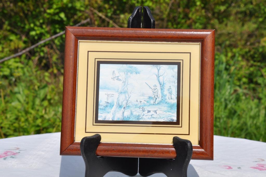 cadre avec impression sur verre scene de chasse, Enlèvement ou Envoi
