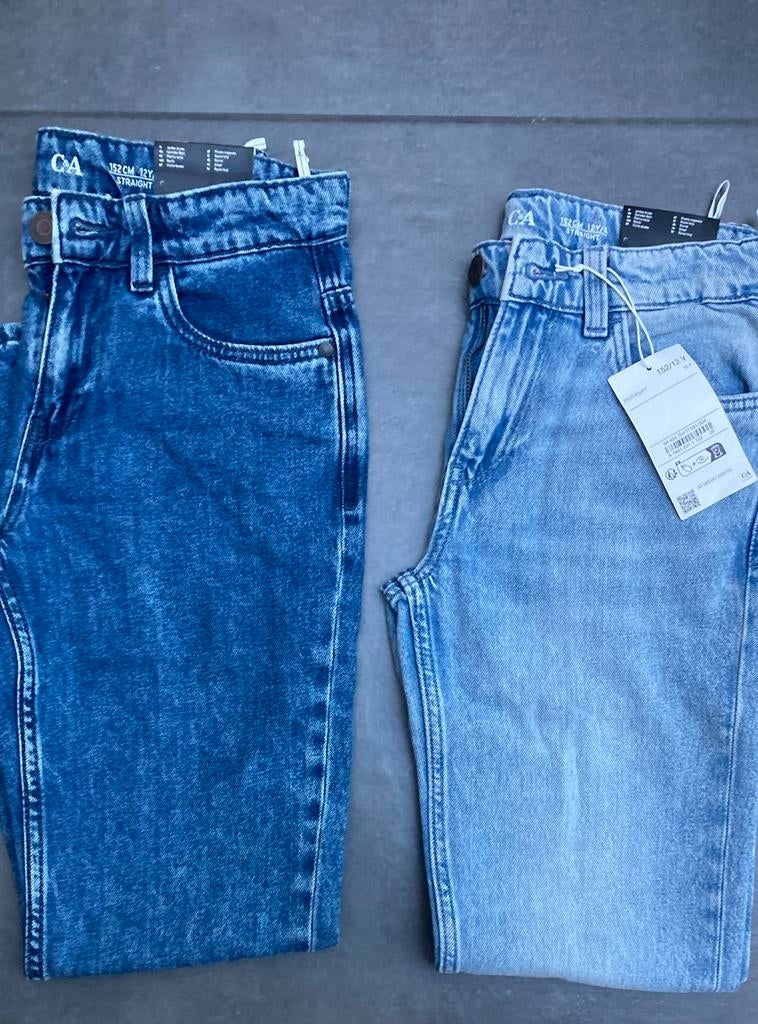 365: NIEUWE jeansbroeken straight maat 152, Broek, C&A, Nieuw, Ophalen of Verzenden