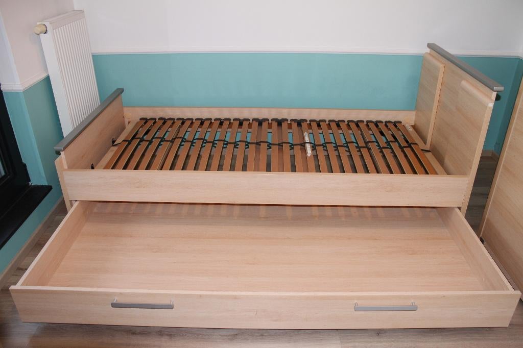 Lit gigogne avec sommier, Maison & Meubles, Chambre à coucher | Lits, 90 cm, Contemporain, Enlèvement, Bois