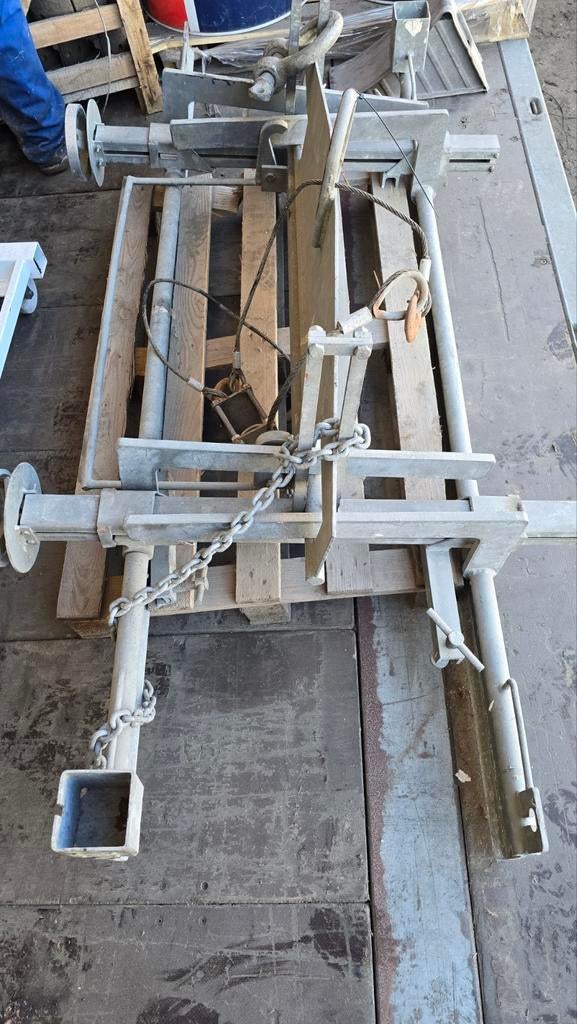 Platenklem voor zware beton platen blokken borduren, Ophalen of Verzenden, Gebruikt